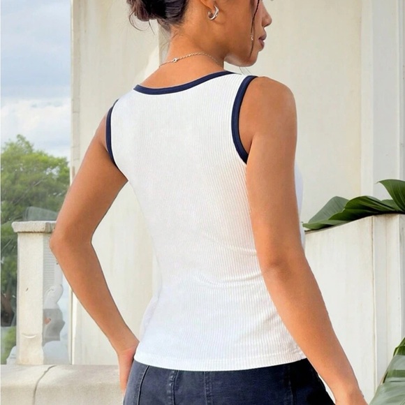 Women Summer American Flag Print Racerback Tank Top, Slim Fit USA Street Style - Picture 3 of 4